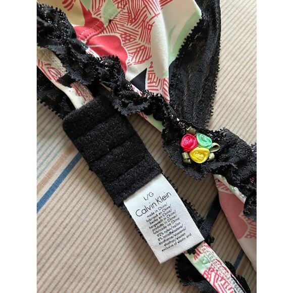Calvin Klein bralette size large no underwire colorful floral pattern - Picture 10 of 11